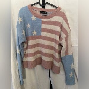 Blue B Soft long sleeve American Flag Style
